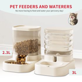 Separable Pet Food And Water Dispenser - Large Capacity Automatic Replenishment, Worry Free For Short-term Outdoor Meals (Option: White)