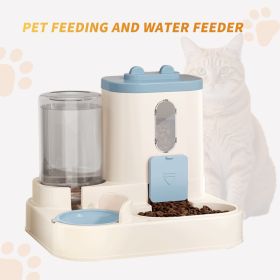 Fully Automatic 2in1 Cat Food Dispenser - Integrated Water And Food Feeding System - Cute Water Dispenser (Option: Bule)
