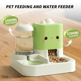 1 Piece Cartoon Cloud Cat Ear Feeding And Water Feeding Integrated Cat And Dog Universal Pet Essential Item For Home And Travel (Option: Green)