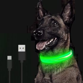 LED Glowing Dog Collar Rechargeable Luminous Collar Adjustable large Dog Night Light Collar Pet Safety Collar for Small Dogs Cat ,halloween pet c (Color: Pink Battery, size: XS)