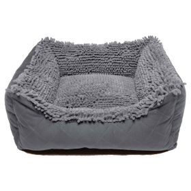 DGS Pet Products Dirty Dog Lounger Bed Small Brown 22" x 20" x 8" (Color: Cool Grey, size: medium)