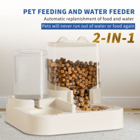 Transparent And Visible Pet Feeding And Drinking Dispenser, Automatically Refilling Food And Water, Caring For Every Moment, Allowing Owners To T (Option: White)