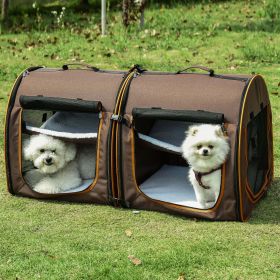 39" Portable Soft-Sided Cat Carrier (Option: brown-540x540x130 mm)